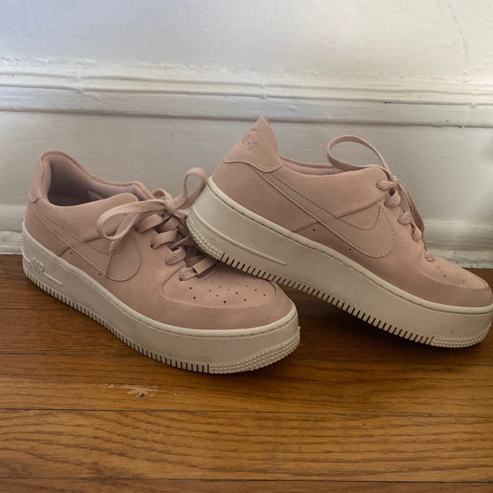 Barely worn AF-1 Nikes! Cute blush pink color with a platform sole